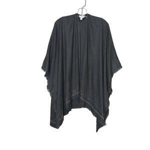 Charter Club Studded Fringe Shawl Gray One Size